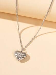 Collar con accesorio de corazón - Plateado - Ver 4