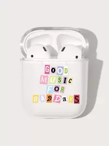 字母圖案耳機殼適用於Airpods - 無色 - 查看 1