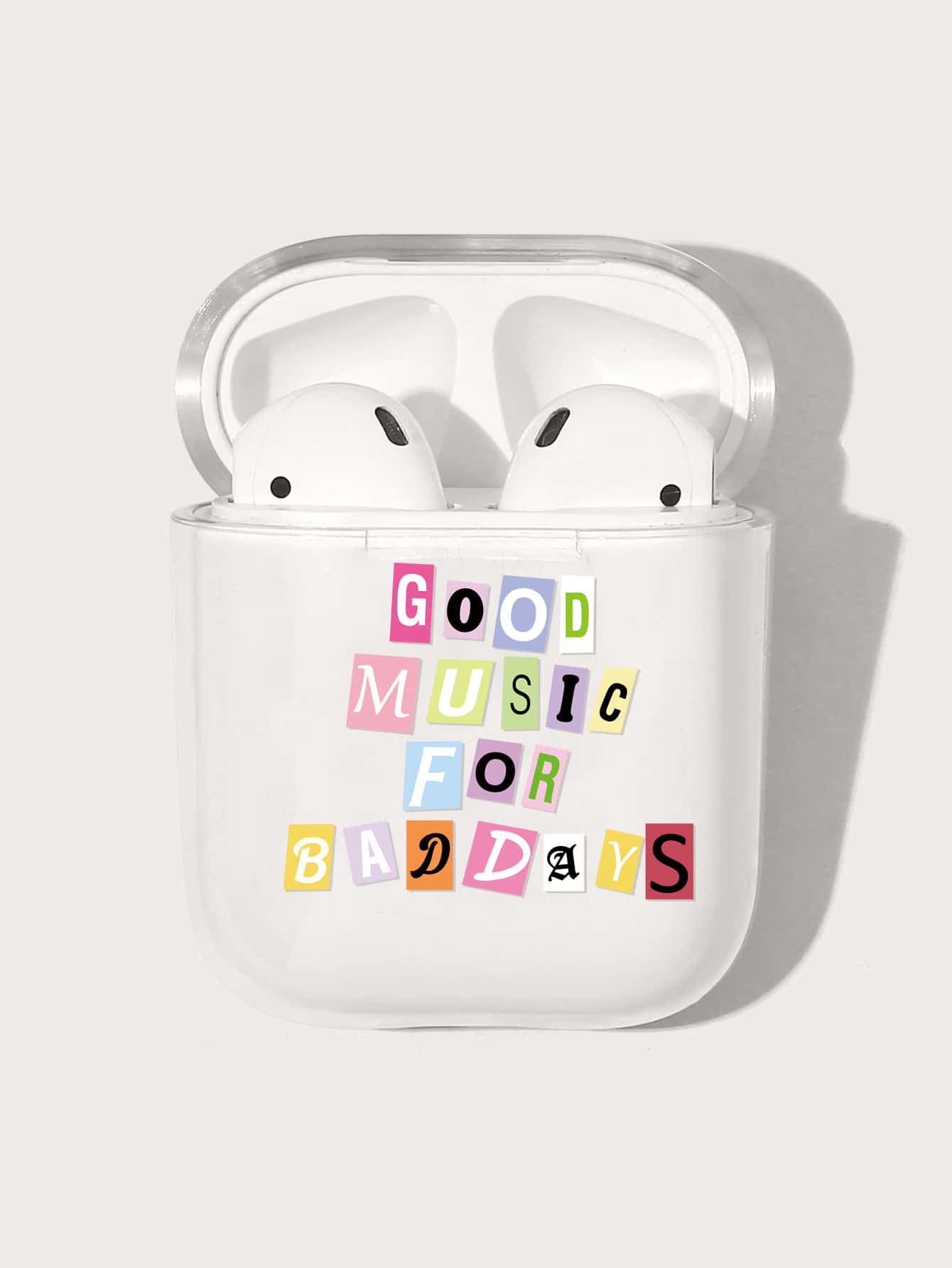 字母圖案耳機殼適用於Airpods - 無色 - 查看 1