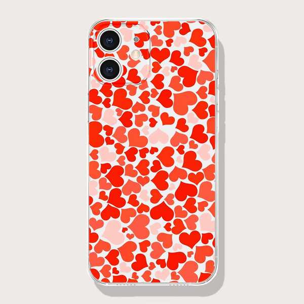 

Heart Pattern Phone Case, Red