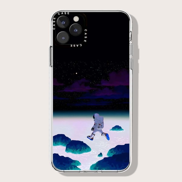 

Cartoon Astronaut Phone Case, Black