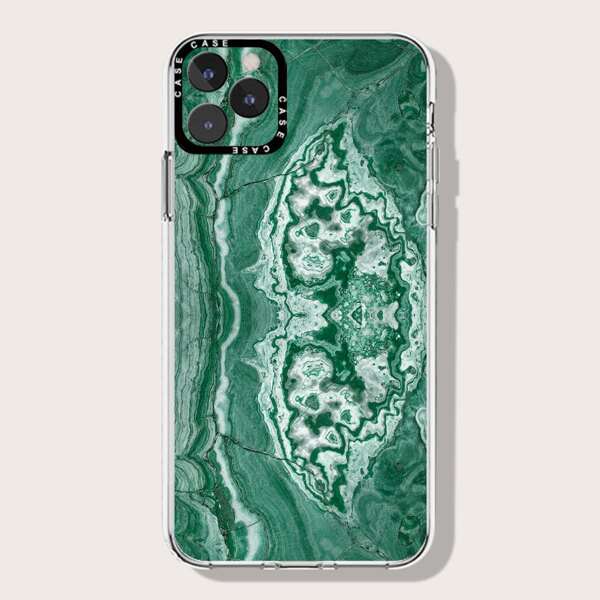 

Marble Print Phone Case, Green