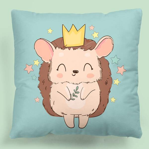 

Kids Cartoon Graphic Cushion Cover Without Filler, Multicolor