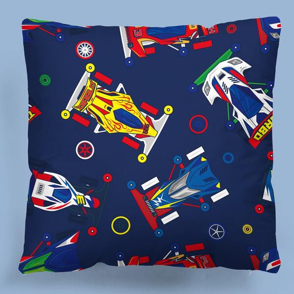 

Kids Racing Car Pattern Cushion Cover Without Filler, Multicolor