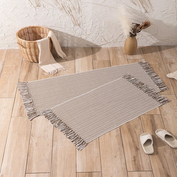 

1pc Tassel Decor Floor Mat, Multicolor