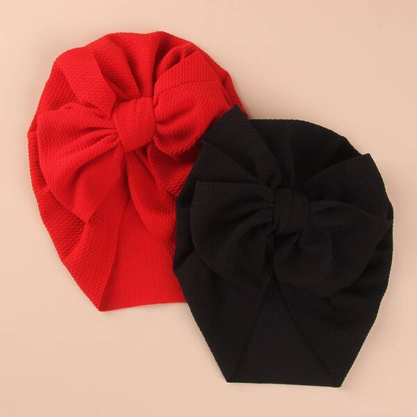 

2pcs Baby Bow Decor Head Wrap, Multicolor