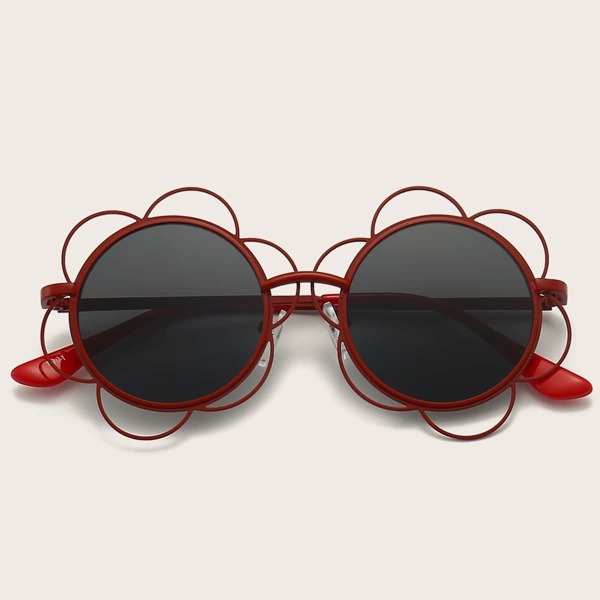 

Toddler Kids Flower Frame Sunglasses, Red