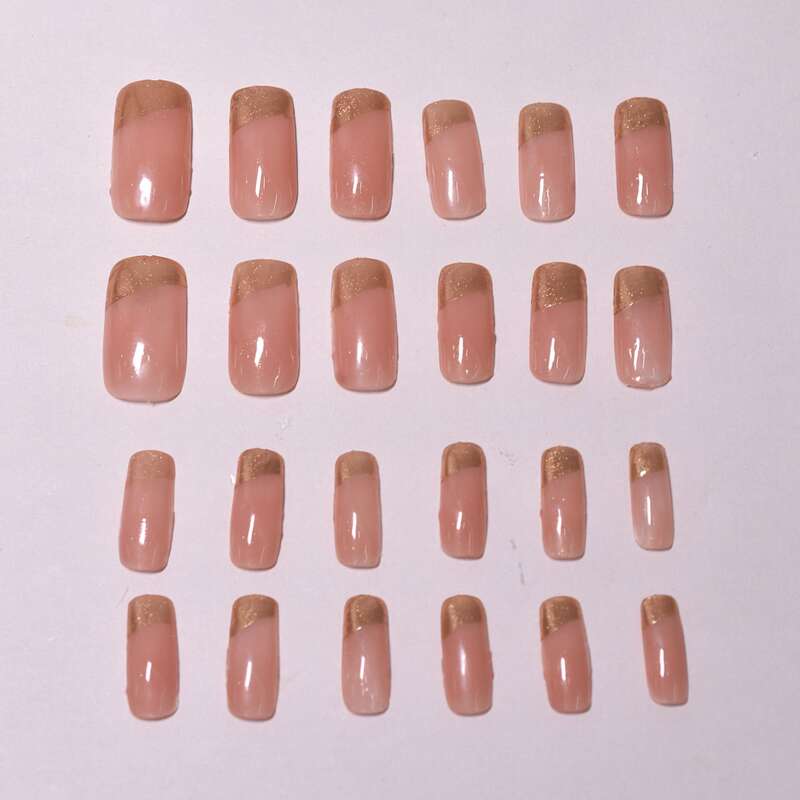 

24pcs French Style Removable Fake Nail, Multicolor