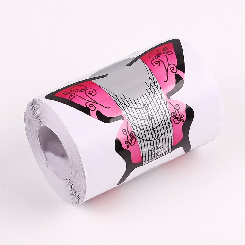 

100pcs Nail Extension Guide Paper Form, Hot pink