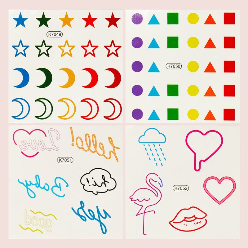 

4sheets Star & Moon Tattoo Sticker, Multicolor