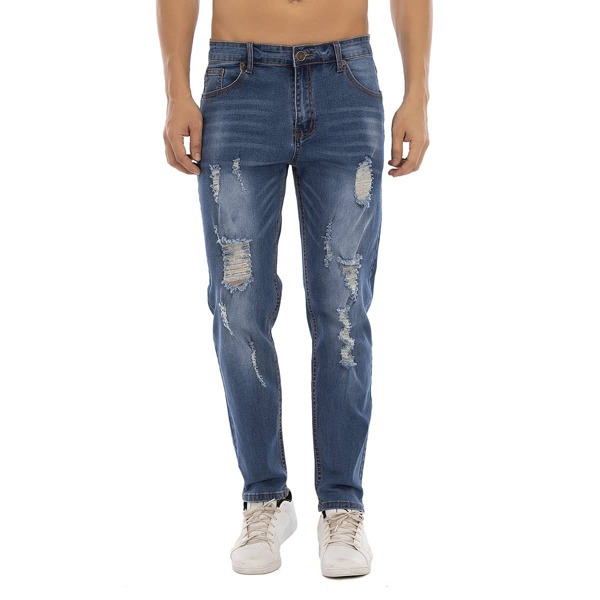 

Men Stone Wash Ripped Jeans, Medium wash