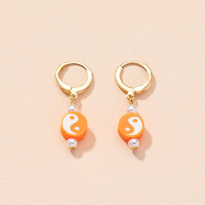 

Yin & Yang Design Earrings, Multicolor