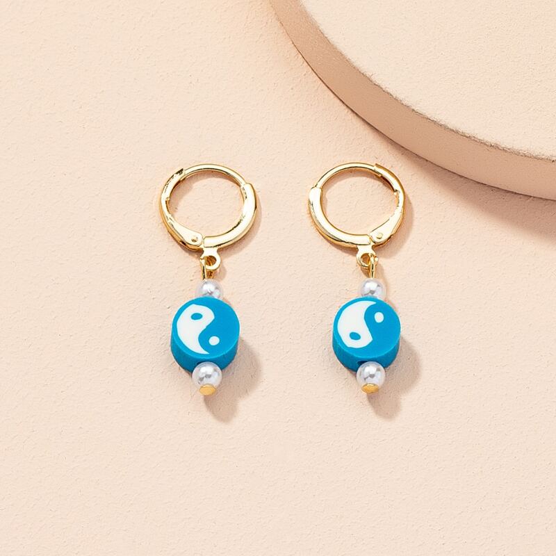 

Yin & Yang Design Earrings, Multicolor