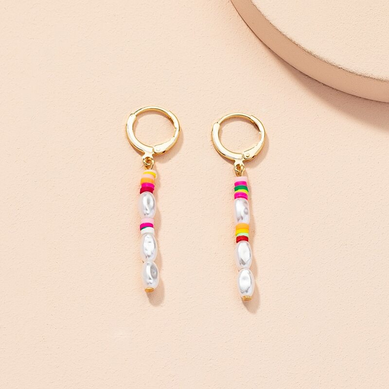 

Faux Pearl Charm Earrings, Multicolor