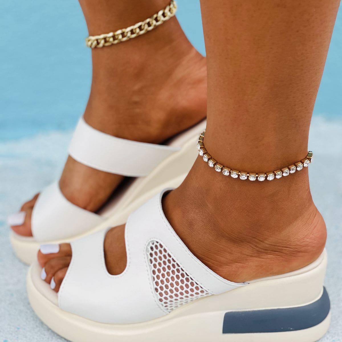 

Minimalist Wedge Sandals, Beige
