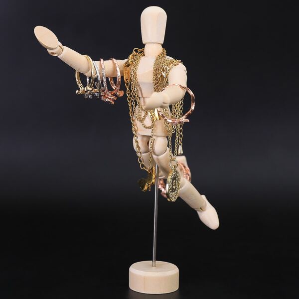 

1pc Figure Design Jewelry Storage Rack, Khaki