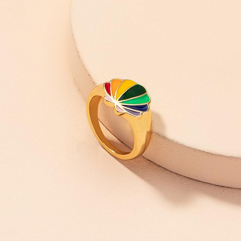 

Colorful Graphic Ring, Gold