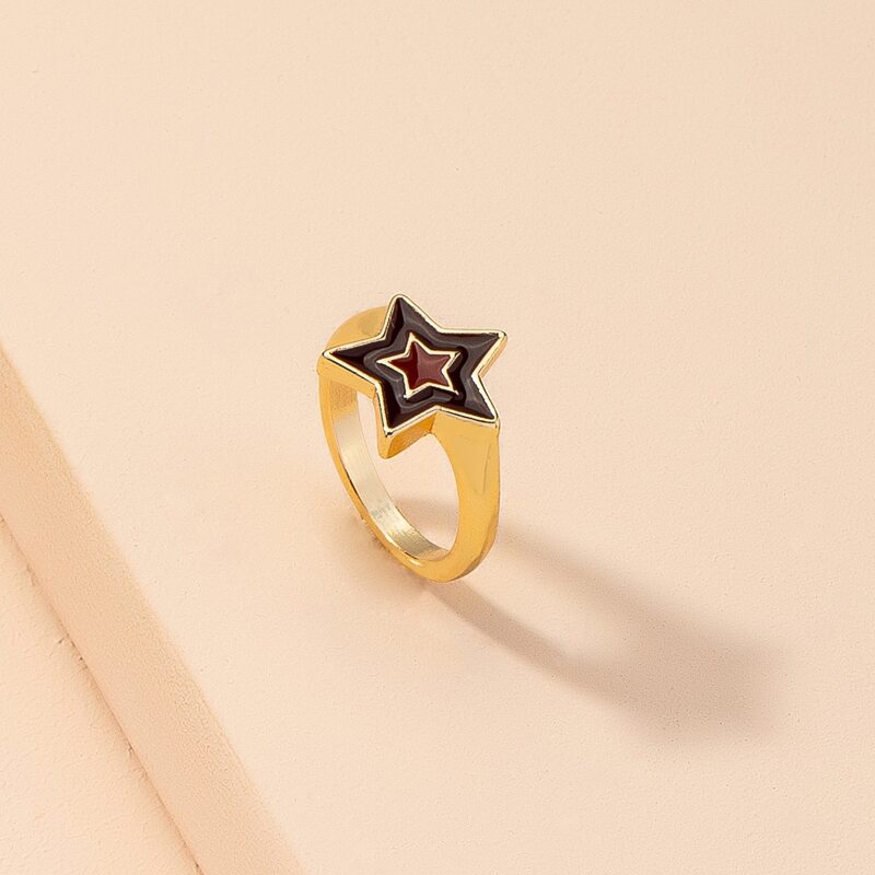 

1pc Star Charm Ring, Gold