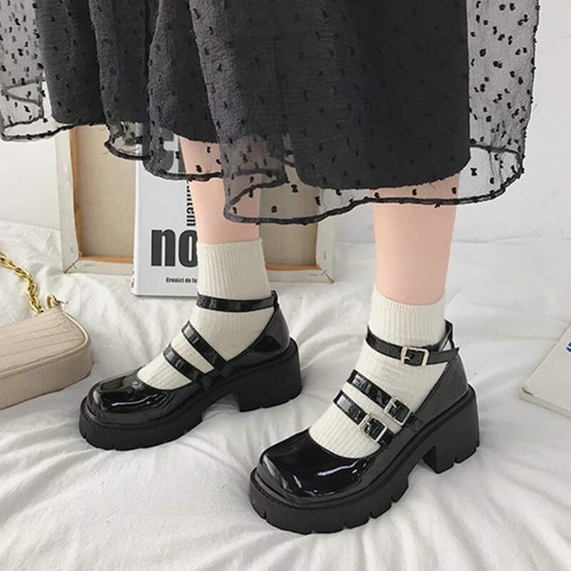 

Buckle Decor Mary Jane Pumps, Black