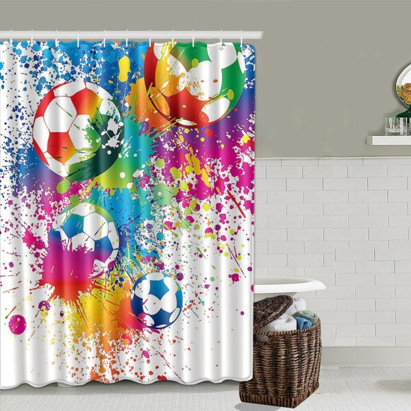 

Football Print Shower Curtain, Multicolor