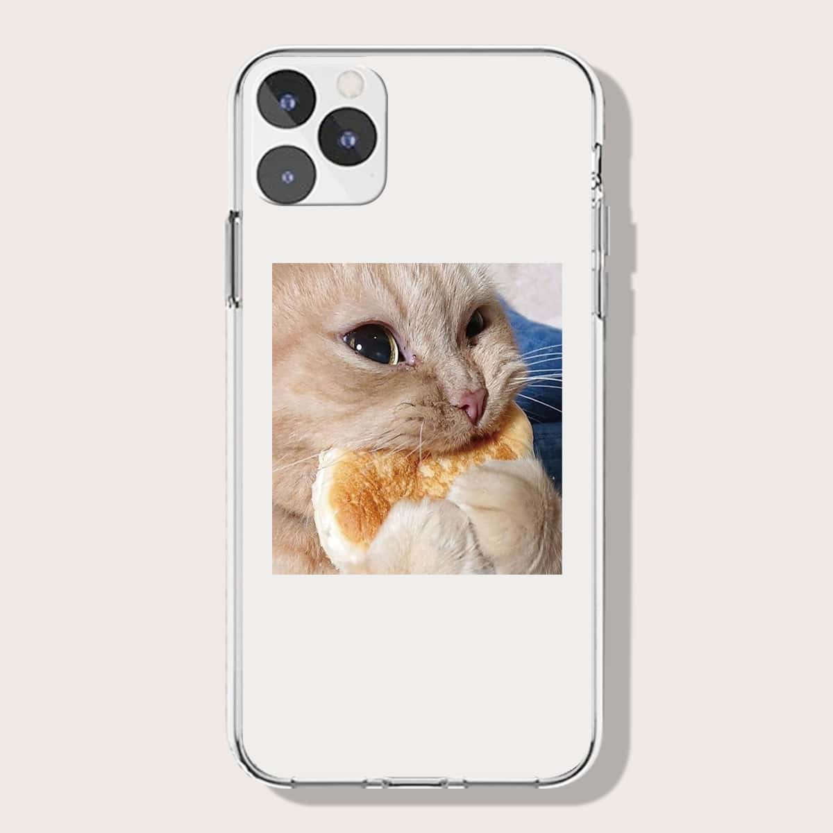 

Cat Pattern Phone Case, Clear
