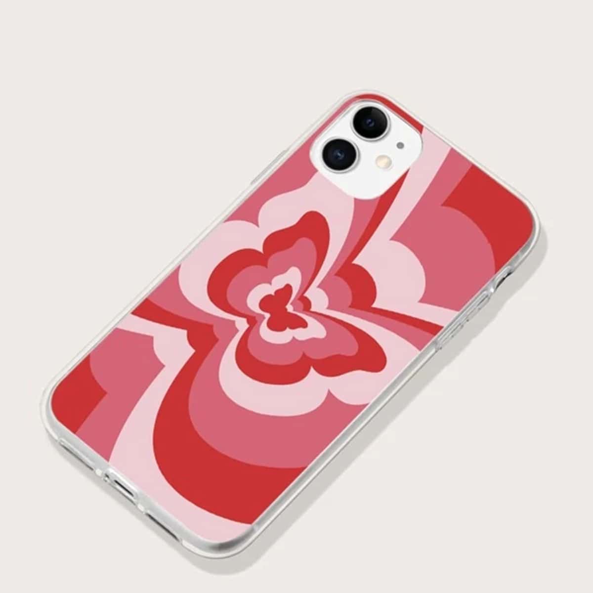 

Butterfly Print Phone Case, Red