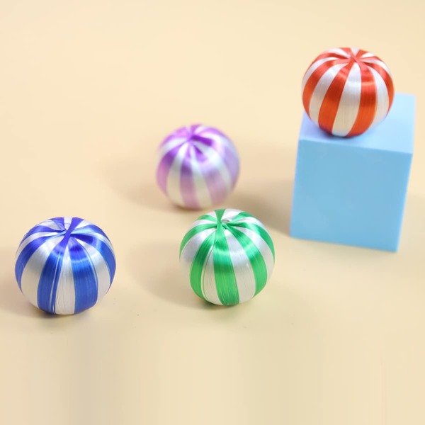 

4pcs Striped Cat Teaser Ball, Multicolor
