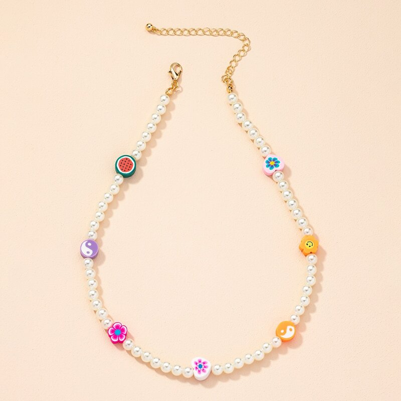 

Yin & Yang Decor Beaded Necklace, Multicolor