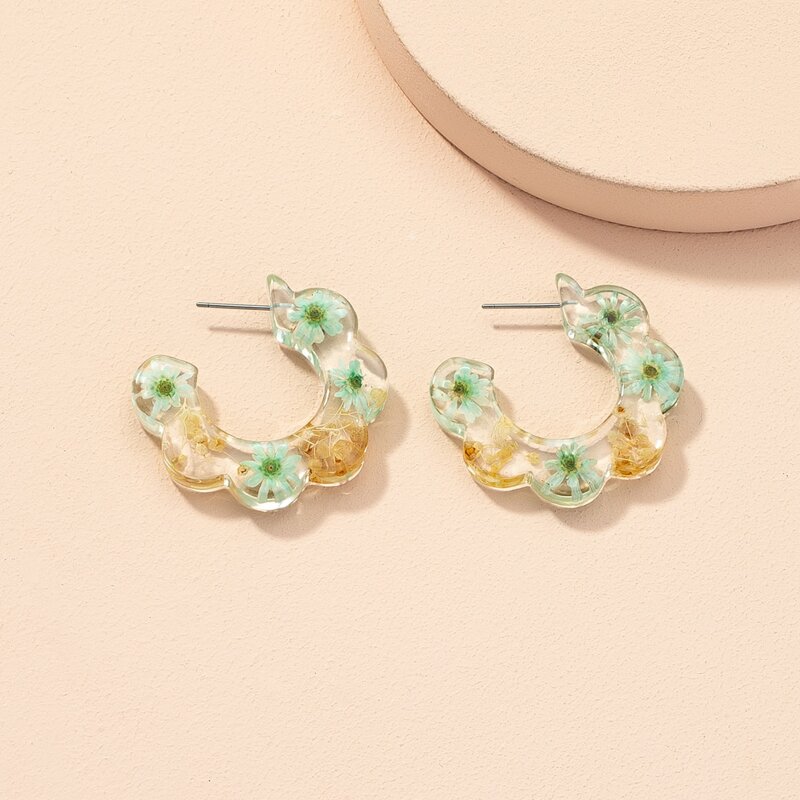 

Floral Decor Hoop Earrings, Multicolor