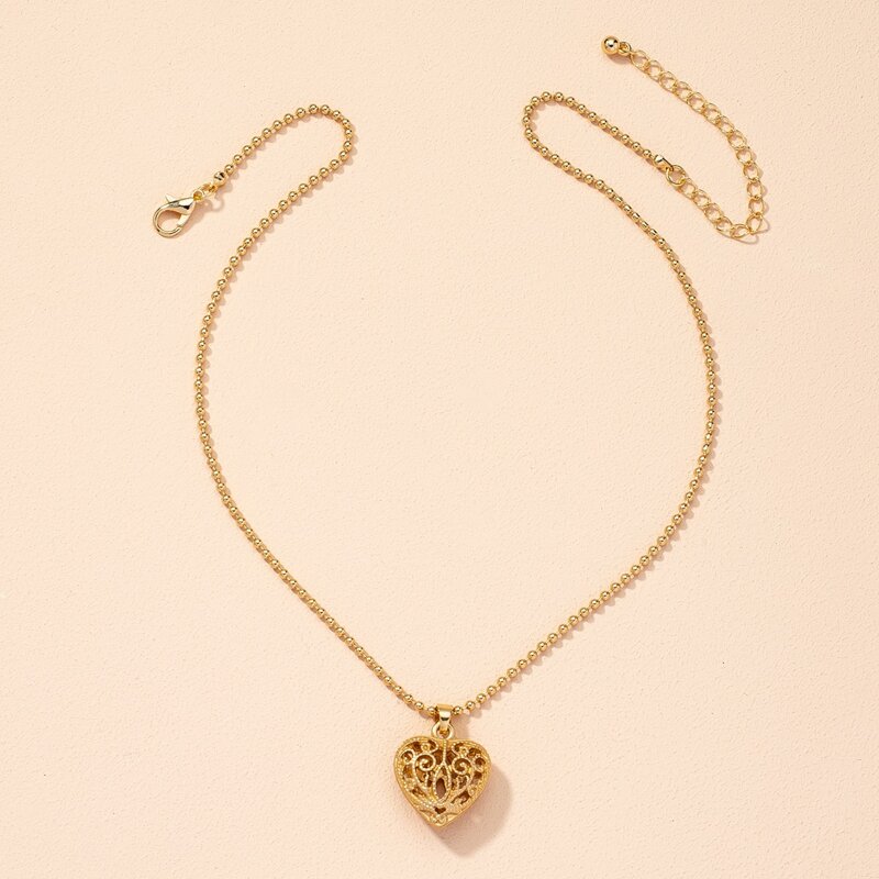 

Heart Pendant Chain Necklace, Gold