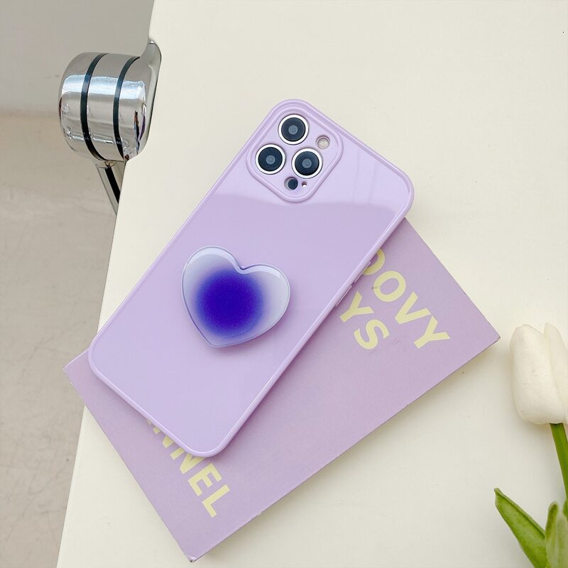 

Solid Phone Case With Pop-Out Phone Grip, Purple