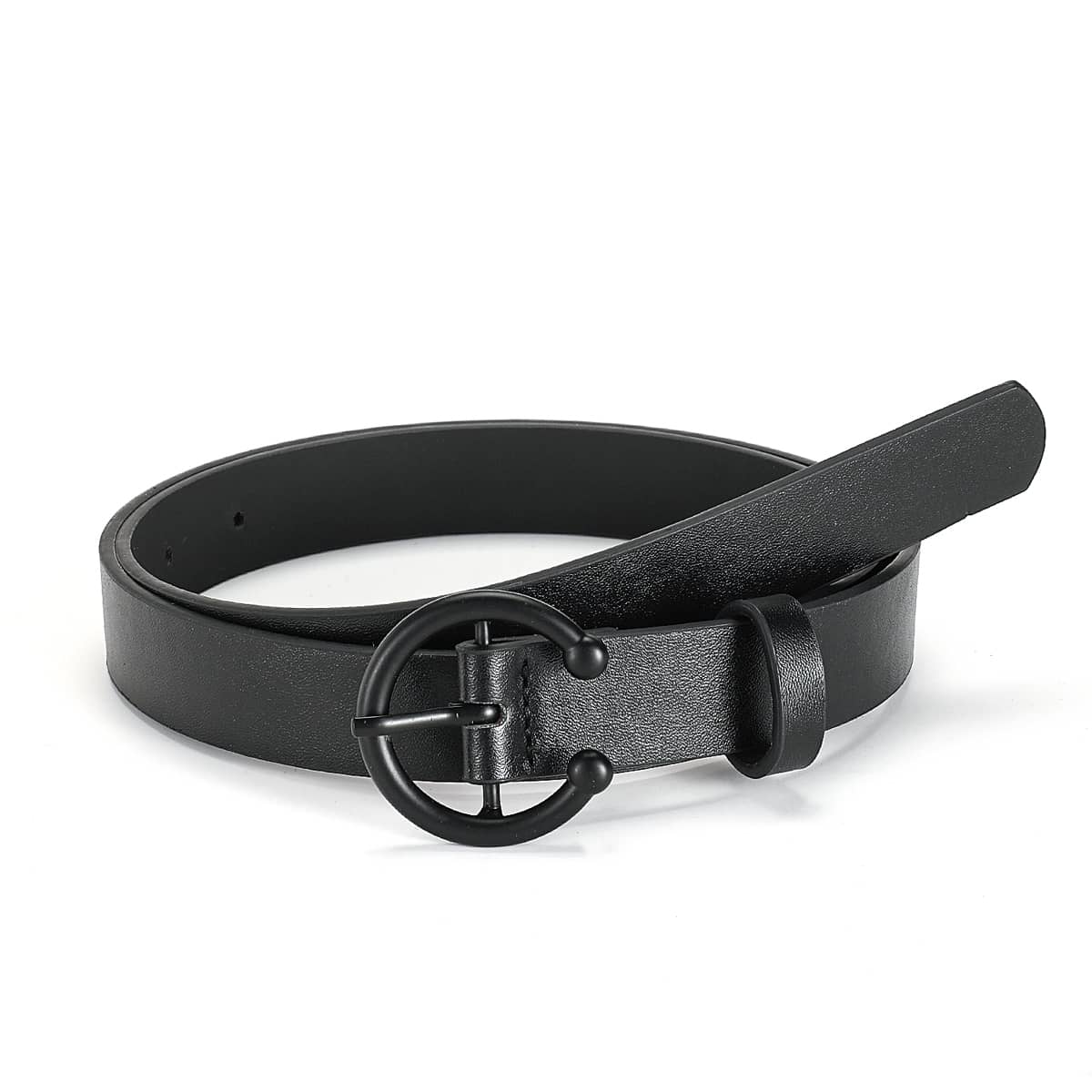 

1pc Simple Buckle Belt, Black
