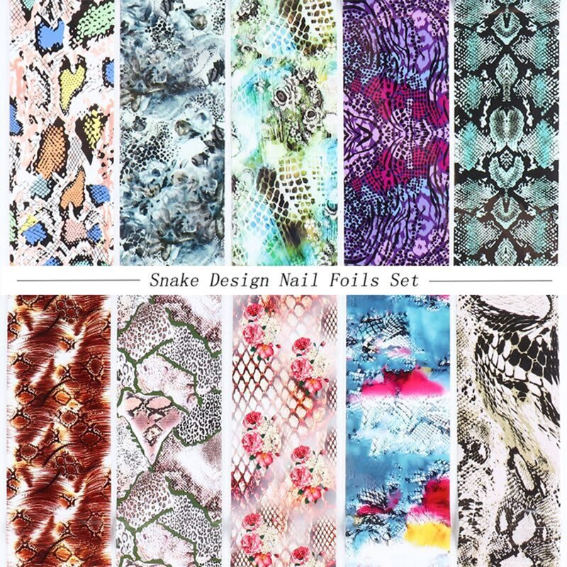

10sheets Snakeskin Nail Art Sticker, Multicolor