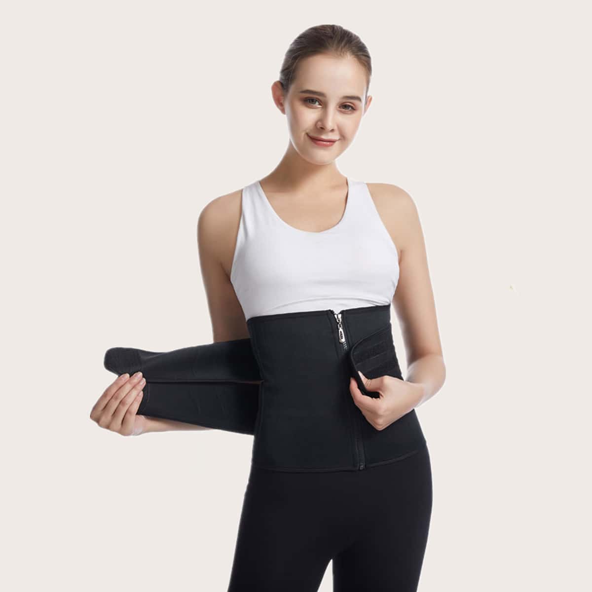 

Zipper Sports Corset, Black