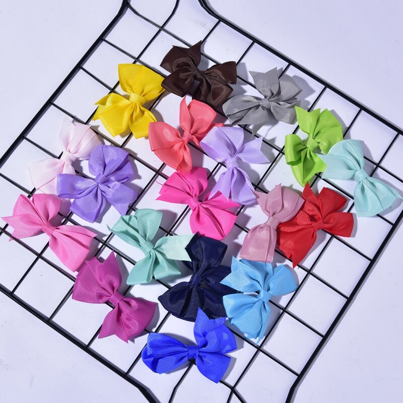 

20pcs Random Bow Decor Hair Clip, Multicolor