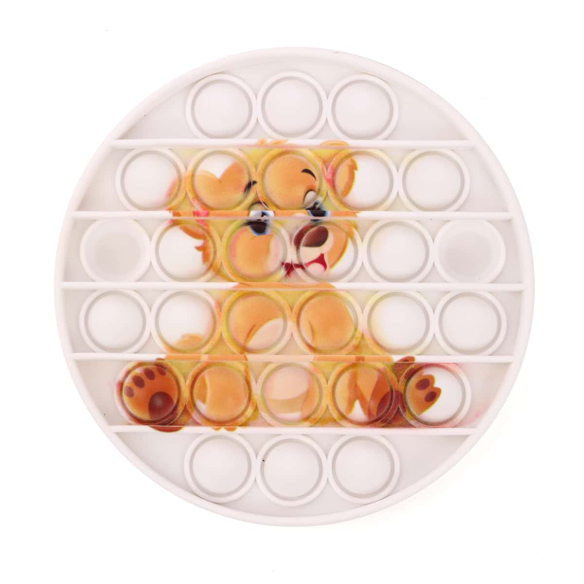 

1pc Cartoon Bear Print Push Pop Bubble, Multicolor