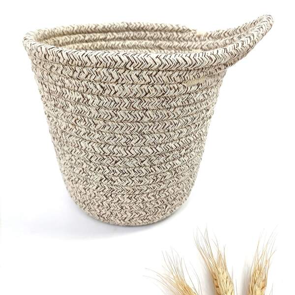 

1pc Braided Storage Basket, Multicolor