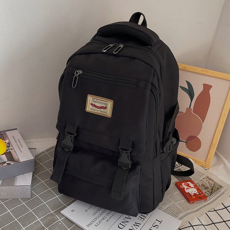 

Buckle Decor Backpack, Black