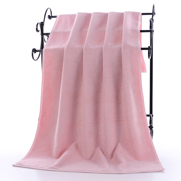 

1pc Solid Bath Towel, Baby pink