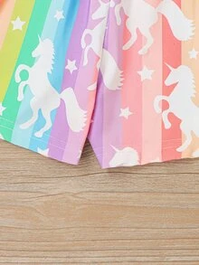 Niñas Mono con estampado de dibujos animados lazo - Multicolor - Ver 4