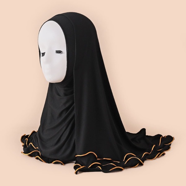 

Contrast Trim Scarf, Black