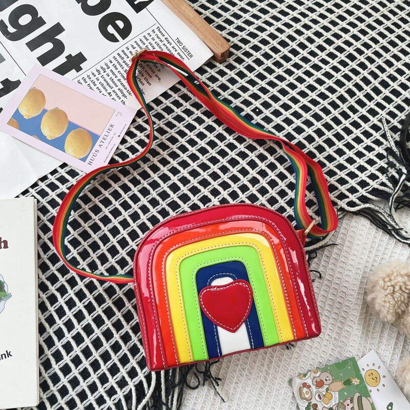 

Rainbow Striped Crossbody Bag, Multicolor