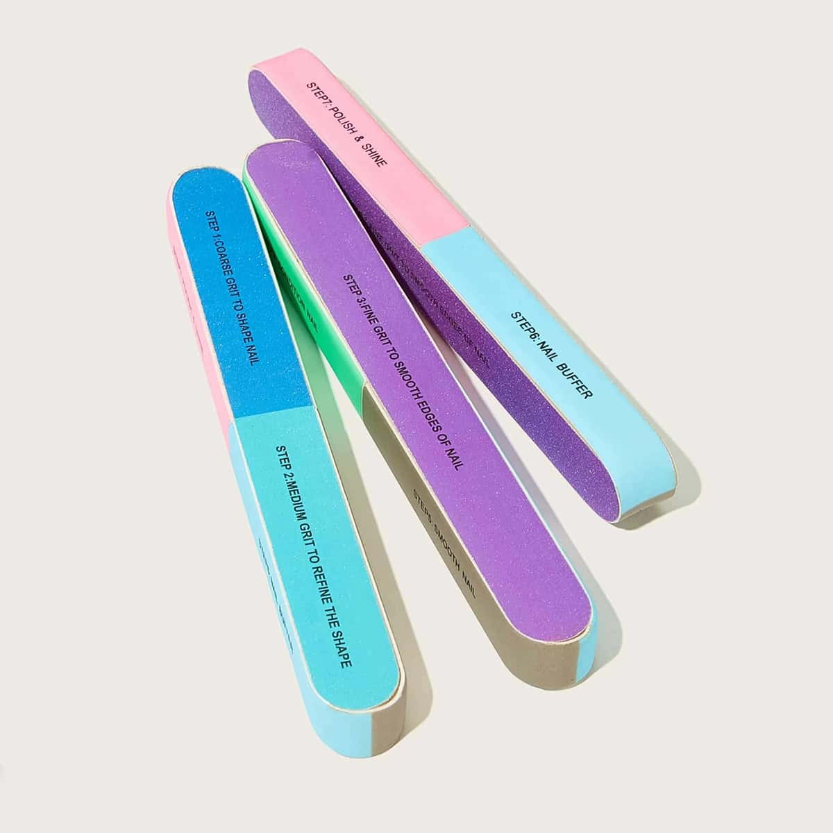 

3pcs Sponge Nail File Set, Multicolor
