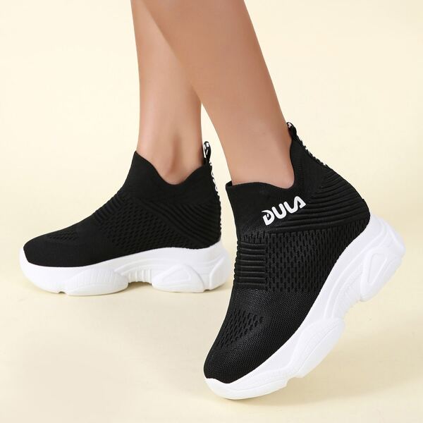 

Minimalist Slip On Wedge Sneakers, Black
