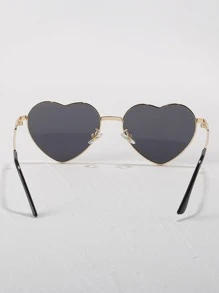 Elegant Heart Frame Fashion Glasses UV Protection Sunglasses For Daily Life Or Summer Travel Sunglasses Beach Sun Glasses,School Halloween Beach Accessories For Women Sun Glasses Sunglasses Shades Valentine's Day Valentines Fashionable Shade Elegant Outfit Family Outings Travel Vacation Holiday For Summer Beach Vacation,Outdoor,Travel - Dark Grey - View 3