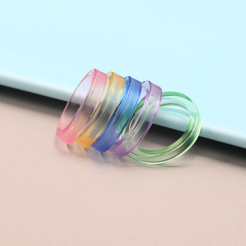 

5pcs Clear Ring, Multicolor