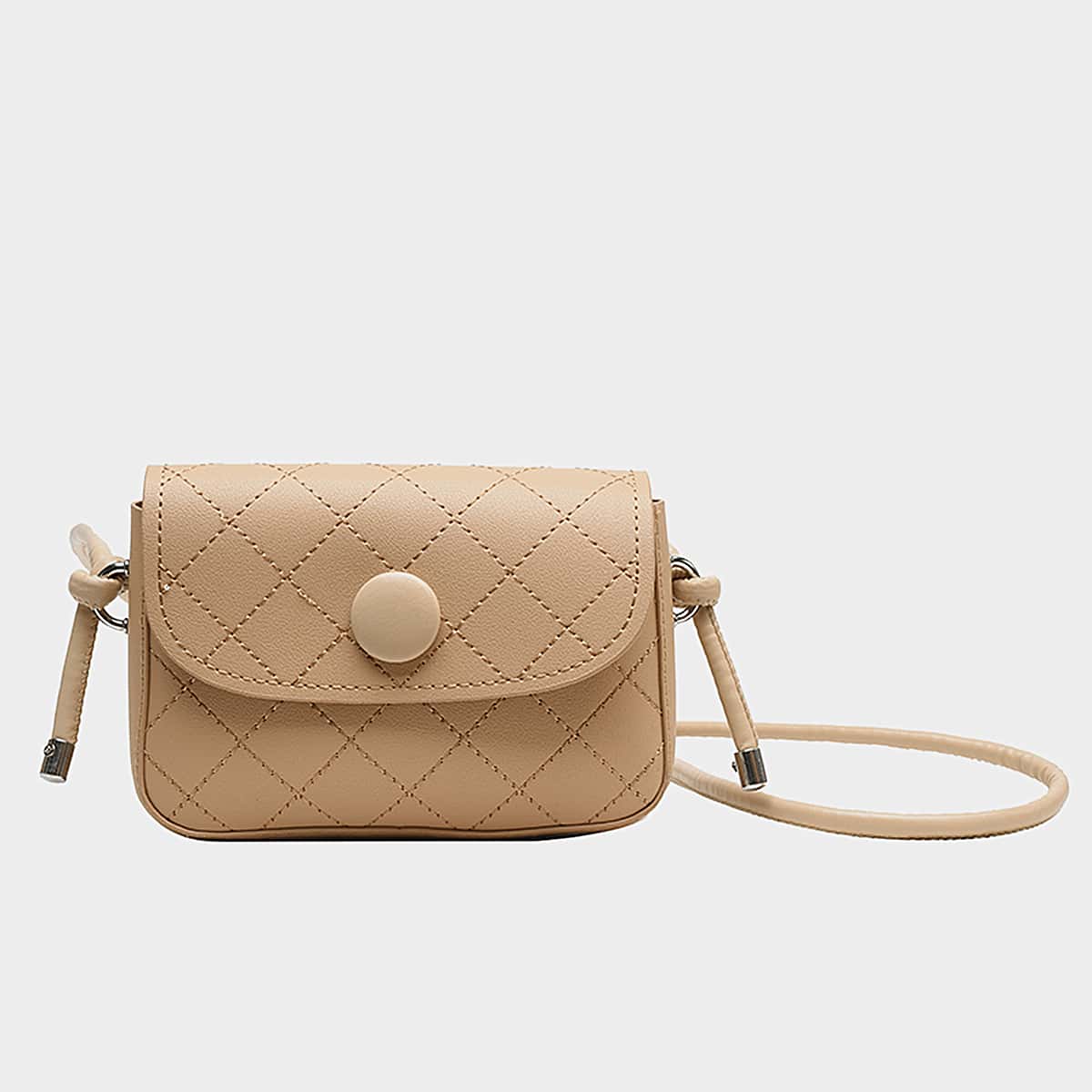

Quilted Flap Crossbody Bag, Khaki