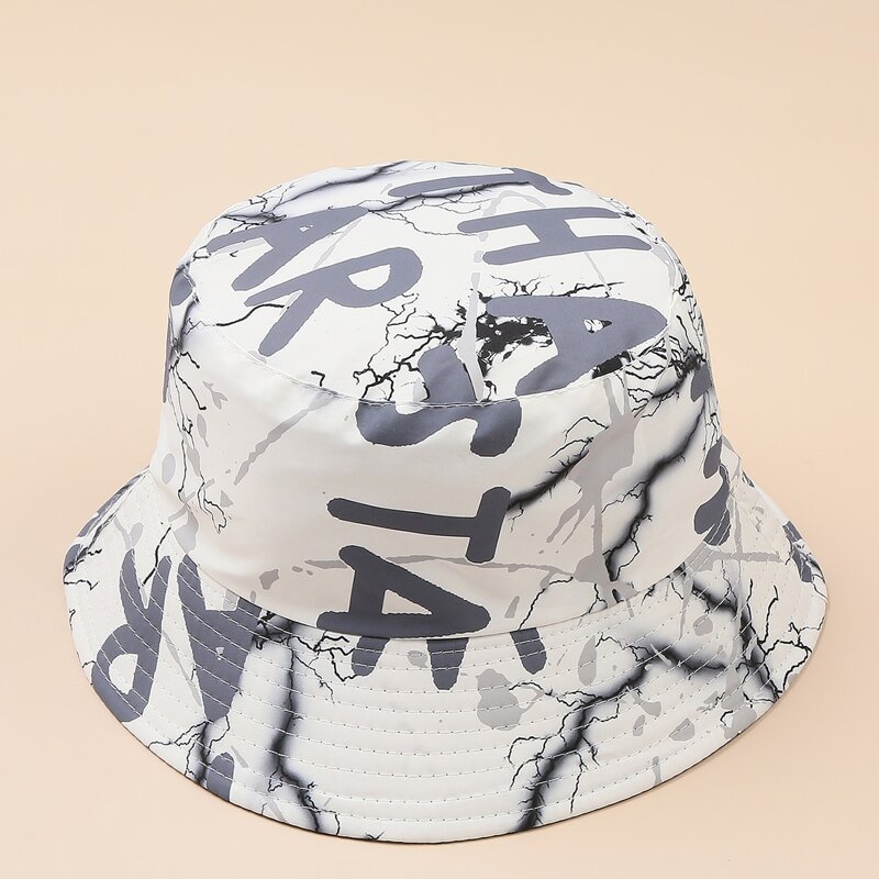 

Letter Graphic Bucket Hat, White