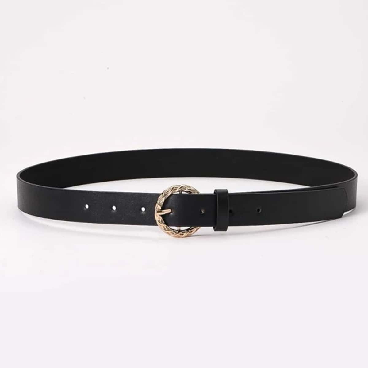 

Ring Decor Buckle Belt, Black