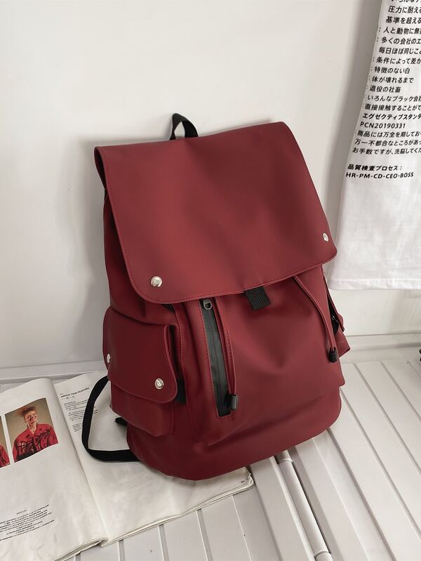 Minimalist Flap Backpack Shein Usa